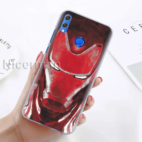 A-02 Чехол для телефона для Honor Y9 Y7 Y5 Y6 Y9 Honor 10 20 Lite 8X 8A Play прозрачный чехол Марвел Мстители Железный человек Капитан Америка Capa C - Цвет: A-02