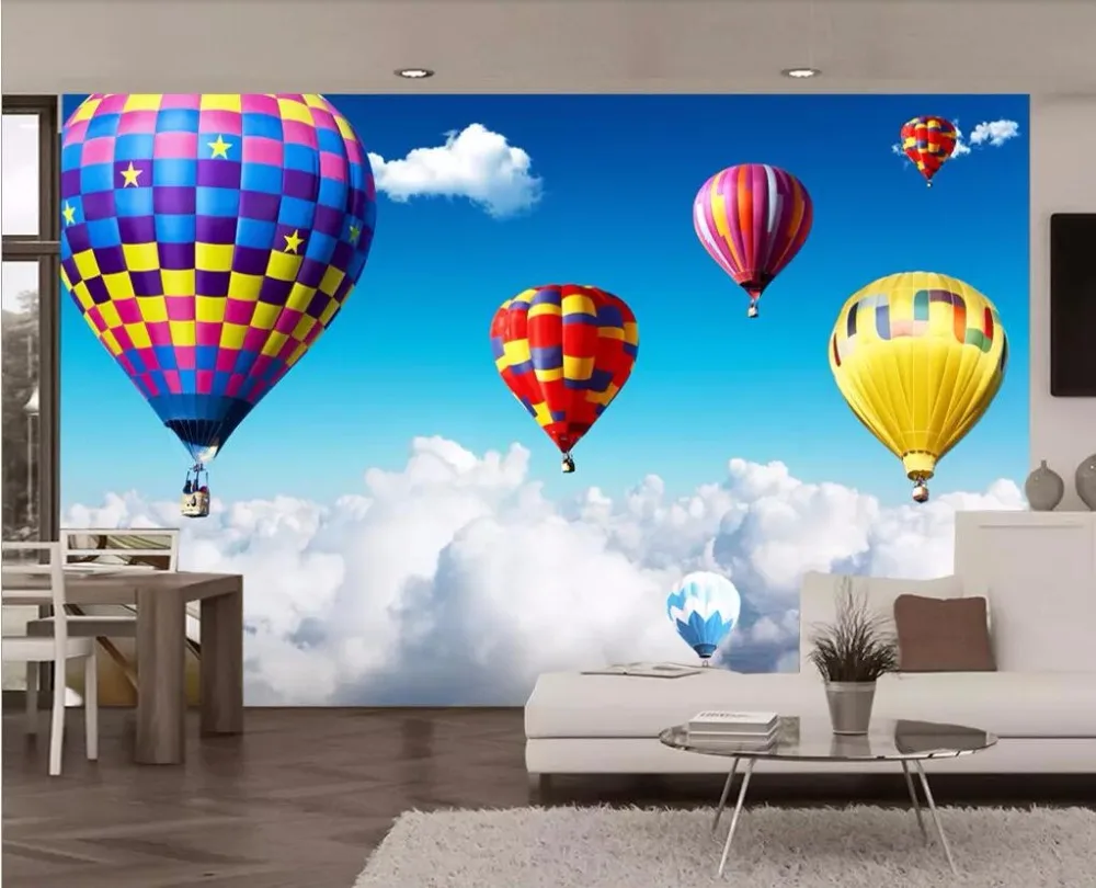 3d обои на заказ фотообои Современный Простой Романтический воздушный шар