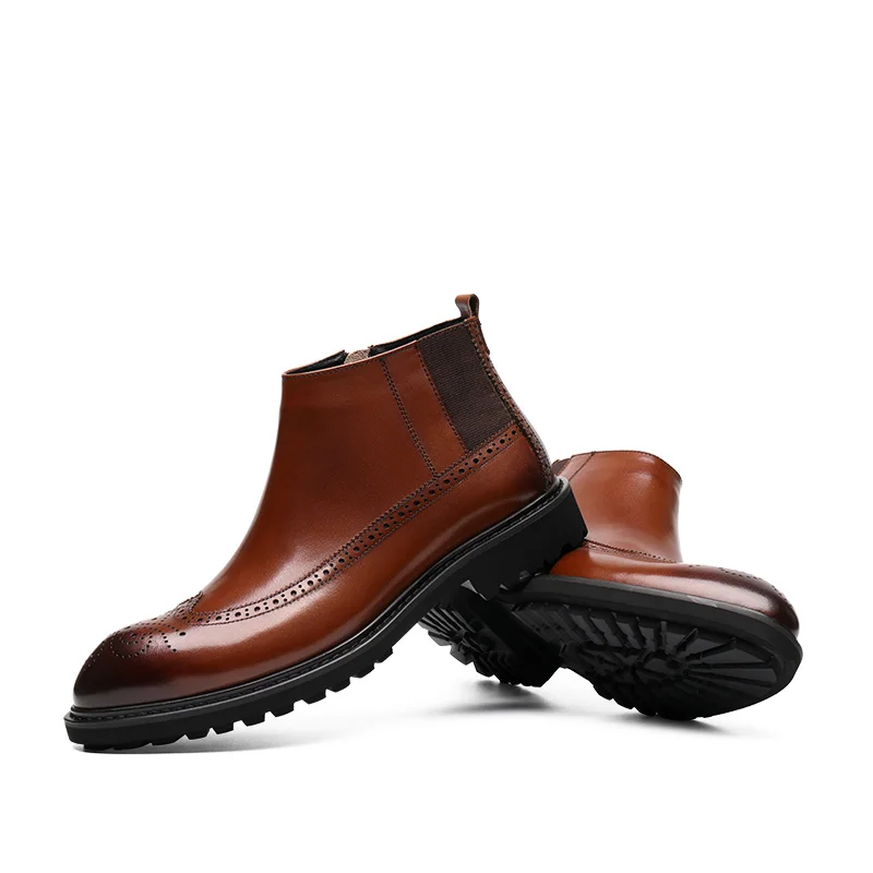 HEINRICH/Новинка брендовая мужская обувь модные зимние кашемировые ботинки мужские