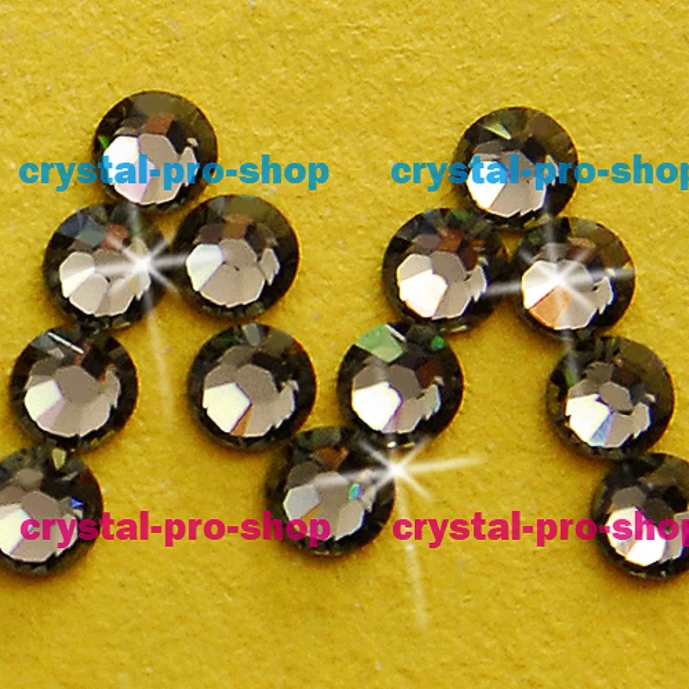 Элементы Swarovski черный бриллиант(215)(без горячей фиксации/горячей фиксации) железо вкл(ss3-ss34)(1 мм-7 мм) Стразы с плоским основанием