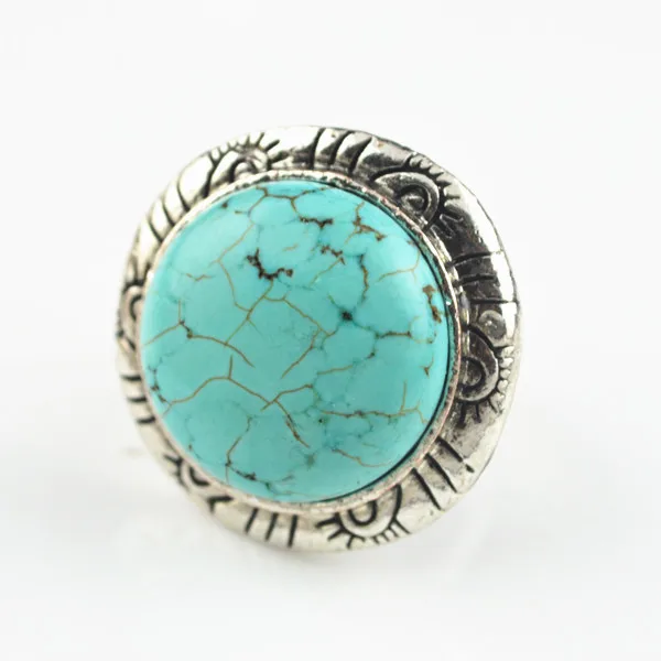 (Мин. Заказ $5) WW46K круглый черный Stone Adjustable Ring 1 шт. Бесплатная Размеры старинное