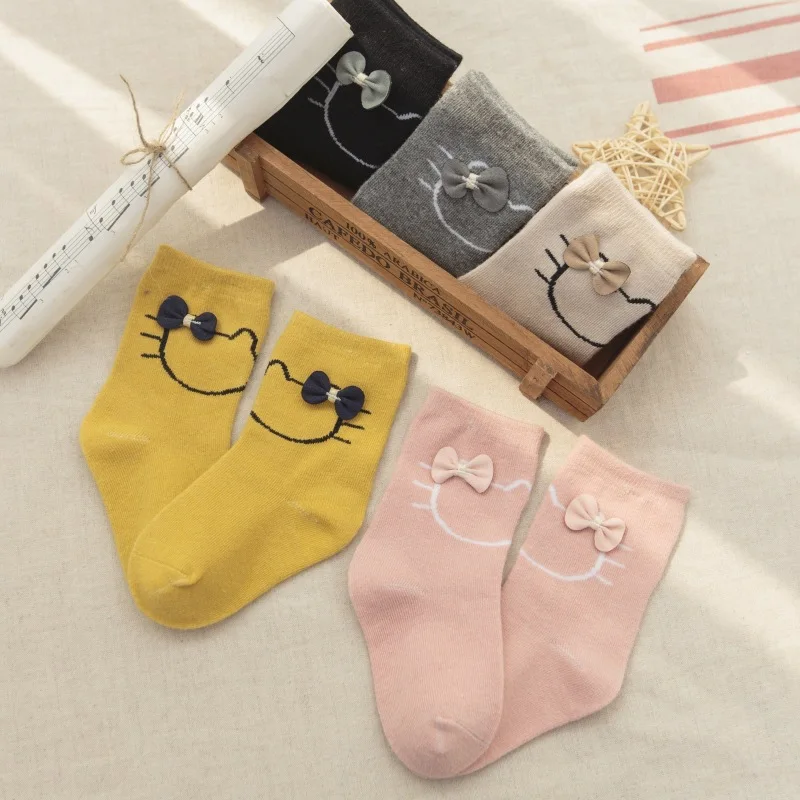 6123 Children's socks spring and autumn styles girls' pure cotton baby 1-3 5 7 9-12 years old |