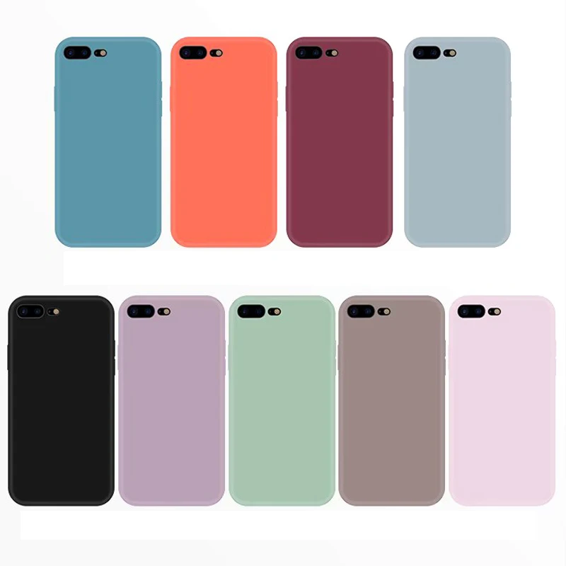 Милые простые однотонный яркий цвет телефон чехол для iPhone 6 6s 7 8 плюс Мягкие