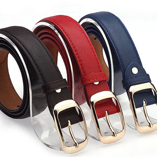 

Fashion Women Faux Leather Alloy Pin Buckle Waist Strap Belt Slim Waistband