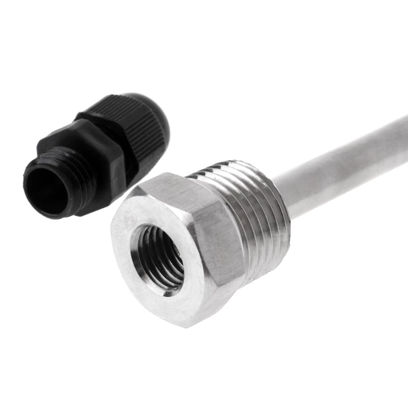 Thermowell Immersion Sleeve Pocket Stainless Steel 304 BSP 1/2&quot for Max 6mm Wire PT100 PT1000 NTC10K NTC50K Pipe L30-L200mm |