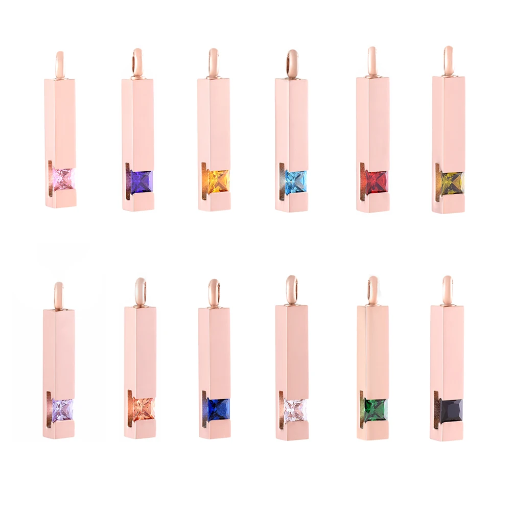 Сувенир урна для праха ожерелье куб кристаллический из нержавеющей стали