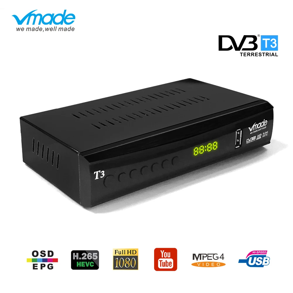 HD 1080p ТВ тюнер DVB T2 tv box Встроенный Scart наземный приемник декодер Dvb t3 поддержка youtube