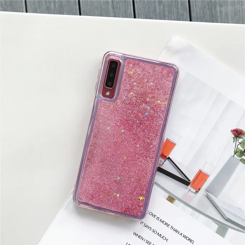 Star Шикарный Блестящий Мягкий пайетки чехол для samsung Galaxy J2 J3 J4 J5 J6 J7 J8 A3 A5 A6 A7 A8 плюс A9 чехол с мерцающим текучим песком чехол - Цвет: Star
