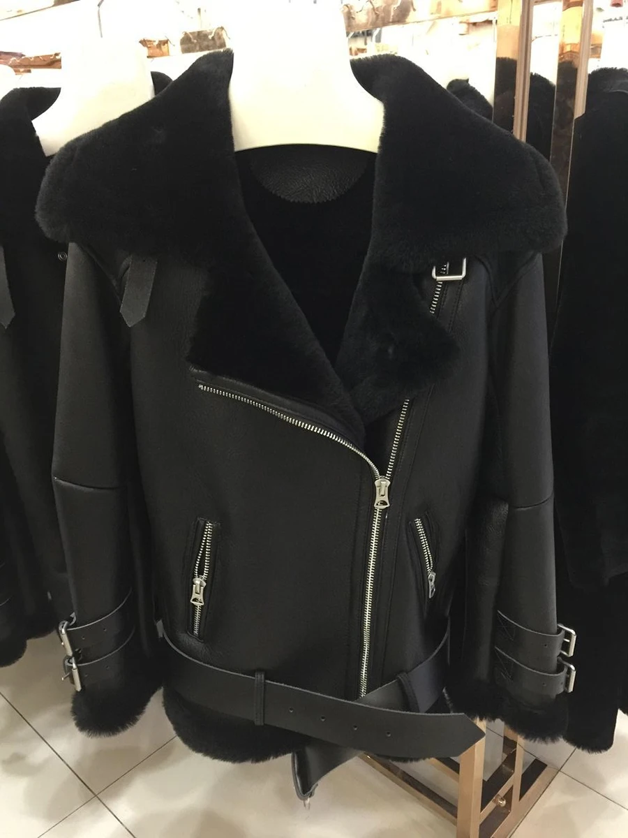Jancoco Max новая мотоциклетная кожаная куртка в стиле панк байкерские куртки для женщин и мужчин пальто из натуральной кожи с натуральным мехом S1640