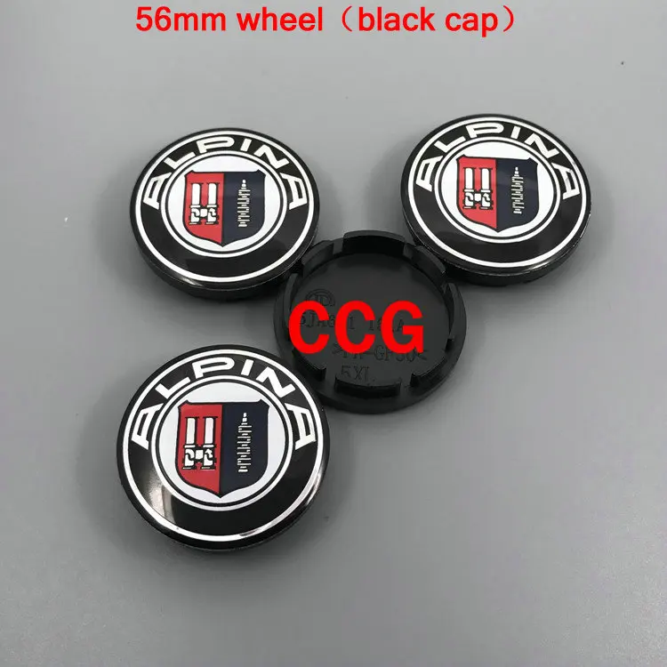 B 56mm wheel cap 45/65/68/73/82 мм ALPINA Автомобильная эмблема логотип Стикеры стиль Знак Колпак ступицы колеса для E46 E39 E38 E90 E60 E36 F30 F30 E34 F10 F20 E92 E38 - Название цвета: B 56mm wheel cap