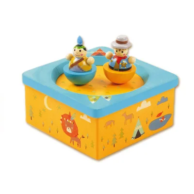 

Mideer Cute Baby Mobile Crib Bed Bell Kid Toy Wind up Rotating Movement Musical Box Indian Girls and Cowboys Develop Toy Gifts