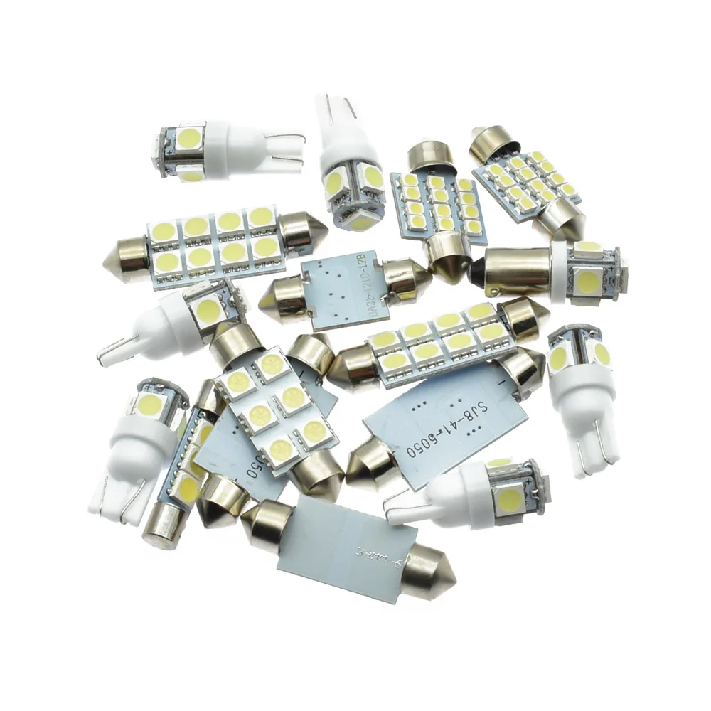 Комплект белых светодиодных ламп для салона автомобиля 17 шт. купольный