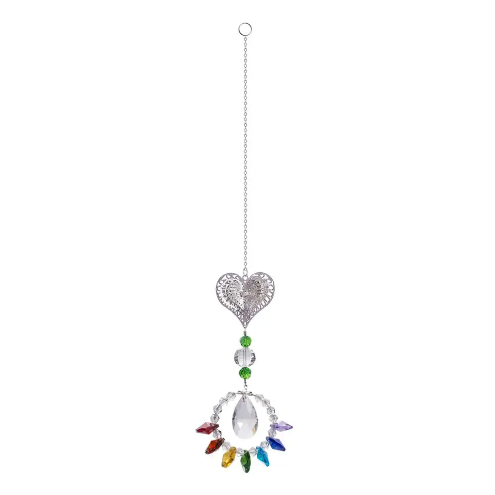 3D бабочка и сердце Подвески чакры люстра Suncatchers для дома и офиса украшения сада Подвески для автомобиля растение окна - Цвет: type2 1pcs