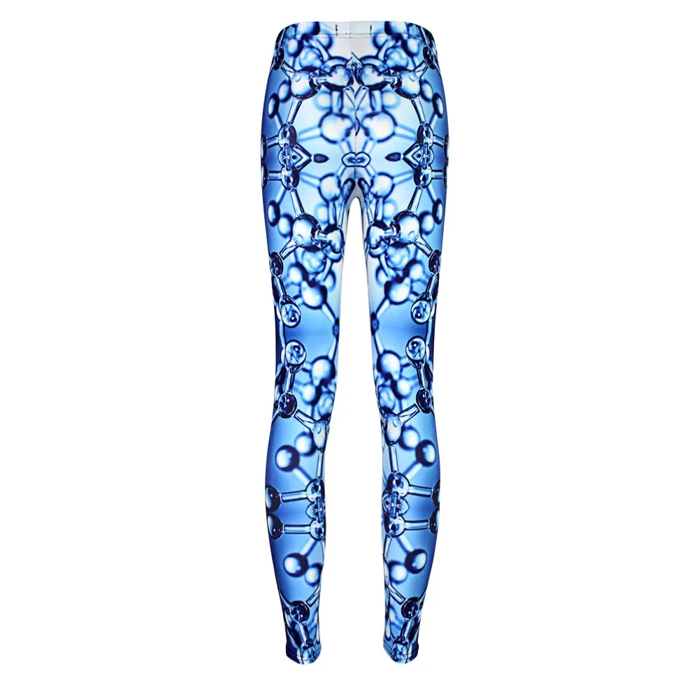 

Elastic Casual Pants 3D Digital Printing Blue molecular structure Pattern Women Leggings 7 sizes Fitness Clothing Free Shipping
