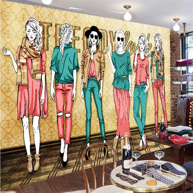 beibehang Custom murals 3d photo wallpaper European style trendy hand-painted beauty clothing for walls 3 d | Обустройство дома