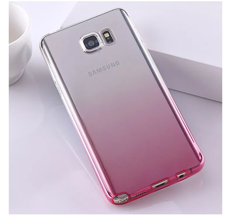 Ultra Thin Transparent Soft Silicone TPU Gradient Color Cover Case For Samsung Galaxy Note 3 4/5 / 8 9 N9100 N9200 Phone Shell |