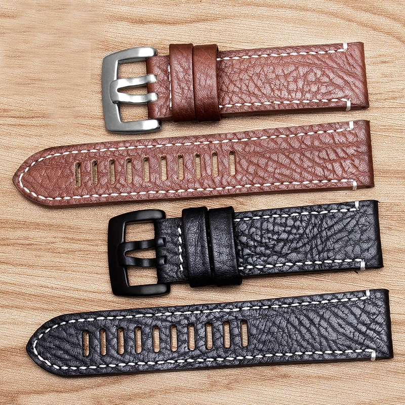 PEIYI Watchband Fashion Brown Watch Strap 23mm Replacement Leather Belt Accessories Bracelet For LUMINOX | Наручные часы