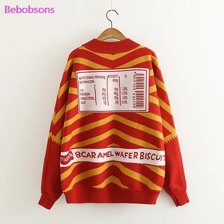 High-quality Playful Jacquard Pattern Women's Pullover Sweater O Neck Long Sleeve Female Thick Warm Knitted Tops Casual Loose | Женская