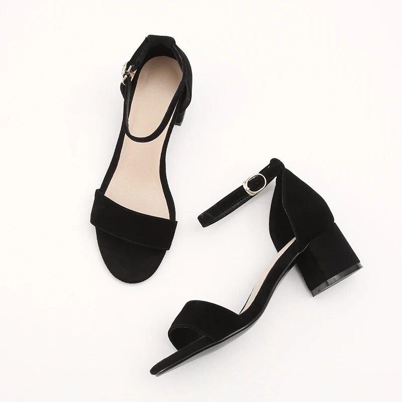 

ENMAYER Buckle Strap Casual Open Toe Heels Womans Shoes Summer Shoes High Heels Sandals Women Size 34-39 ZYL2805