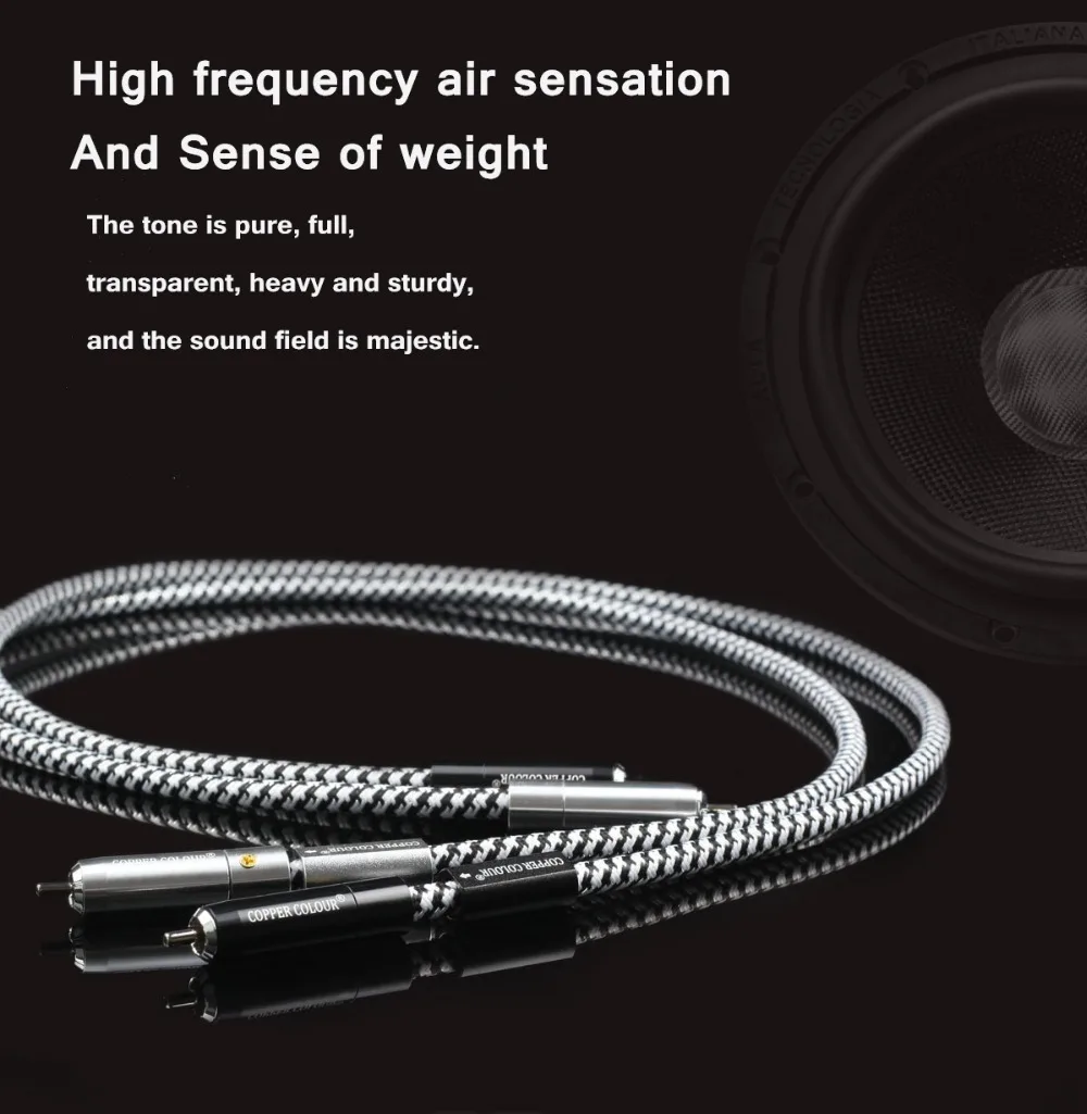 Coppercolor CC WHISPER OCC RCA interconector Hi-Fi аудио кабель Соединительный шнур пара с посеребренным RCA разъем тефлон