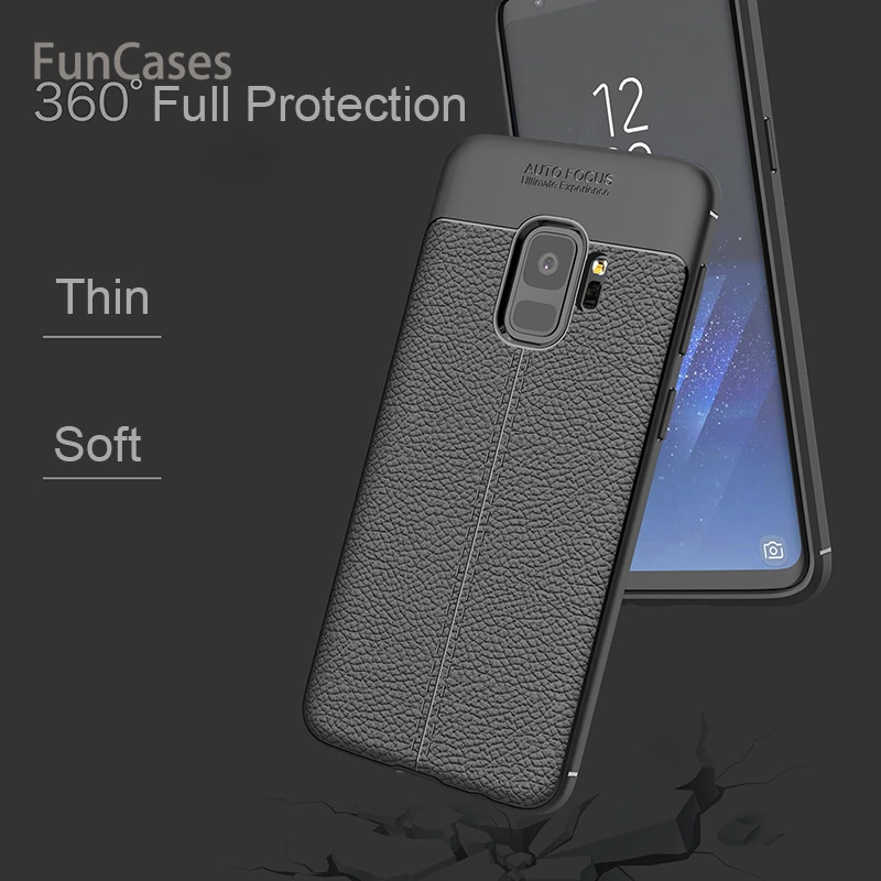 Для samsung Galaxy S9 Plus чехол силиконовый ударопрочный роскошный из искусственной кожи