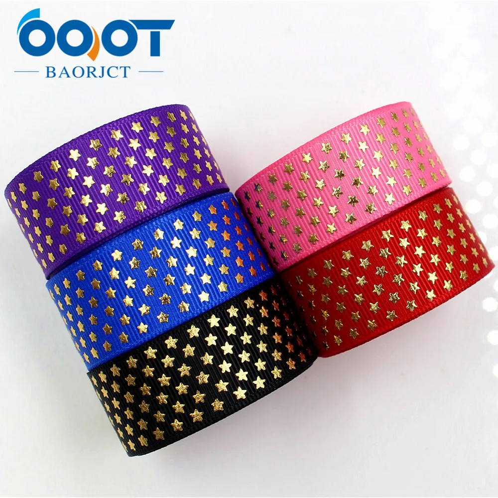 Лента со звездами OOOT BAORJCT 176307 22 мм 10 ярдов Термотрансферная печатная корсажная