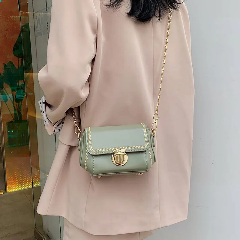 Женская маленькая квадратная сумка из искусственной кожи повседневная через