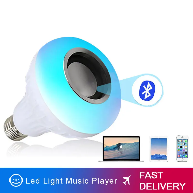 E2 7 беспроводной Bluetooth динамик + 12 Вт RGB Светодиодная лампа с 24Key 110В 220В умная