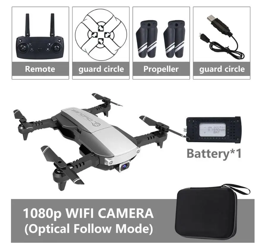 1080p Black DRONE 4K Ультра Высокое разрешение 2,4G WiFi FPV складной Квадрокоптер Радиоуправляемый Дрон режим фиксированной высоты оптическое позиционирование потока VS DJI MAVIC AIR - Цвет: 1080p Black DRONE