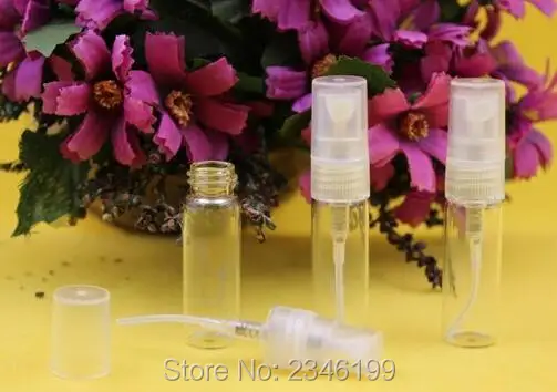 3 мл мини стеклянный спрей парфюмерный контейнер с пластиковой винтовой крышкой