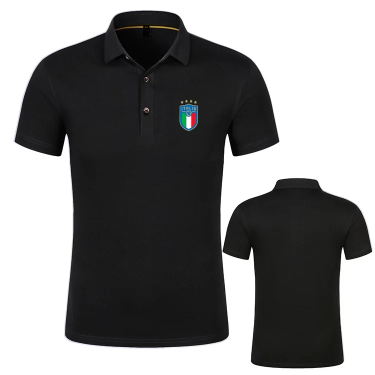 Брендовая новинка, мужские рубашки поло, Италия, Roberto Baggio Totti Inzaghi Buffon Pirlo Piero, мужские повседневные рубашки, лето, роскошные мужские хлопковые рубашки - Цвет: Black new