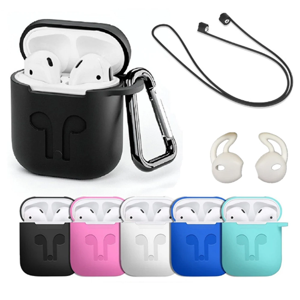 Four Earphone Accessories Earbud Case Storage Box Soft Waterproof Silicone Mini Headset Protective Cover Wireless | Электроника