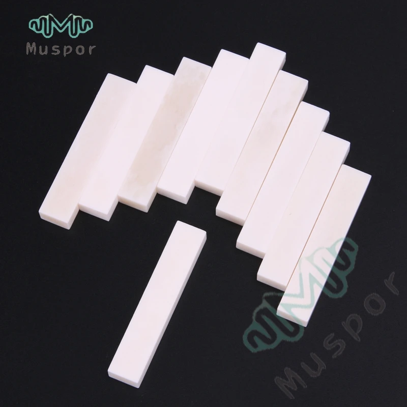 

Guitar Bass Bridge Saddle Real Buffalo Blank Bone Nut 52*10*6mm Guitar Part Accessories