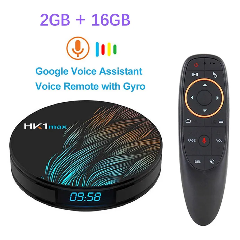 2G 16G G10 Wireless Смарт Android 9,0 ТВ-бокс 4 Гб ОЗУ 64 Гб HK1 MAX Rockchip RK3328 USB3.0 1080 P H.265 4 K 60fps двойной Wifi Google Голосовое управление HK1MAX - Цвет: 2G 16G G10 Wireless