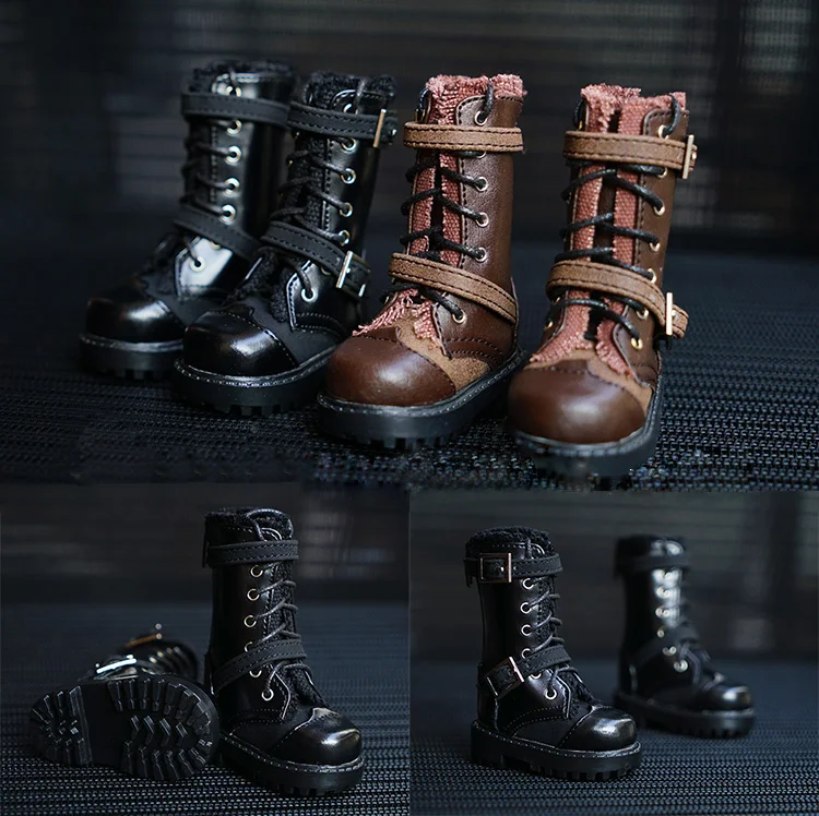 BJD кукольная обувь подходит для 1/3 1/4 MSD DD Uncle Размер куклы мужские и женские ботинки средней высоты черные и коричневые с кукольными аксессуарами