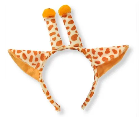 giraffe Медведя и лягушки из мультфильмов лиса слон cat Шрек "Жираф" с леопардовым принтом в виде краба, лисы, тигра, корова Косплэй животных вечерние головная повязка, завязка для хеллоуина и Рождества - Цвет: giraffe