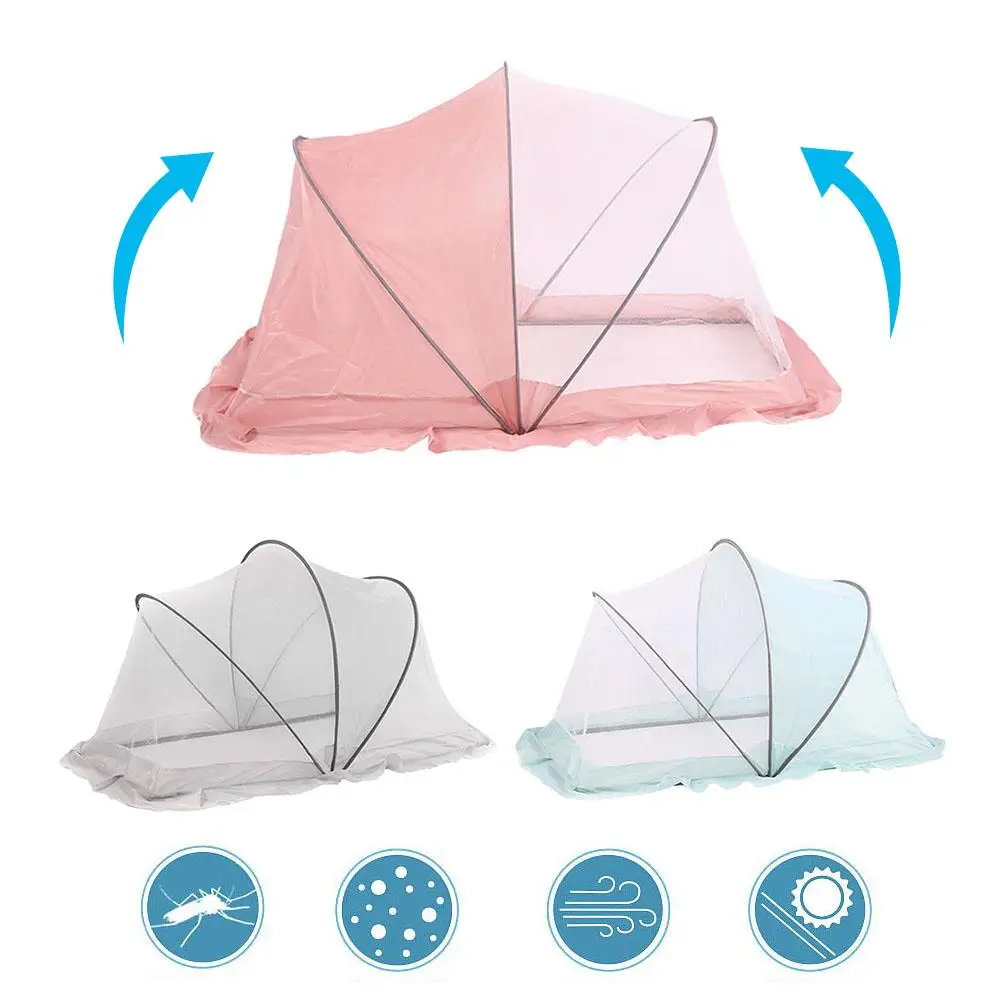 

Baby Bed Mosquito Net Child Baby Foldable Mosquito Net Newborn Universal Mosquito Cover Child Yurt Tent Bottomless Pad