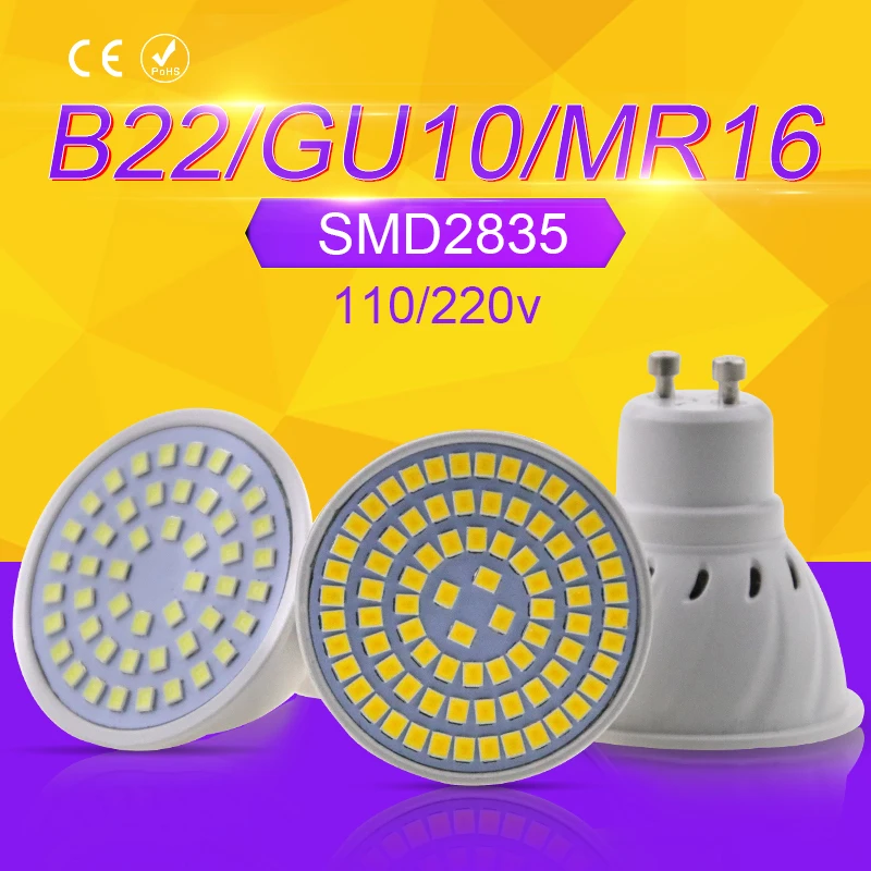 E14 лампа Кукуруза светодиодный светильник E27 Точечный 220V GU10 48 60 80 s SMD 2835 MR16 лампада