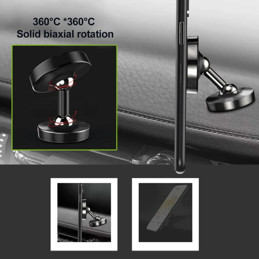 Two Way Adjustable Car Phone Holder Luminous Magnetic Holders 360 Degree Magnet Universal in Mobile Mount Desk Stands | Мобильные