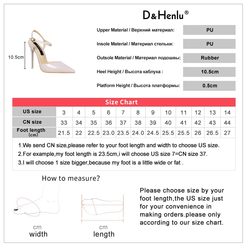 

D&Henlu ankle strap sandals women shoes hasp high heels Pointed stiletto pupms Patent leather sexy summer for party wedding