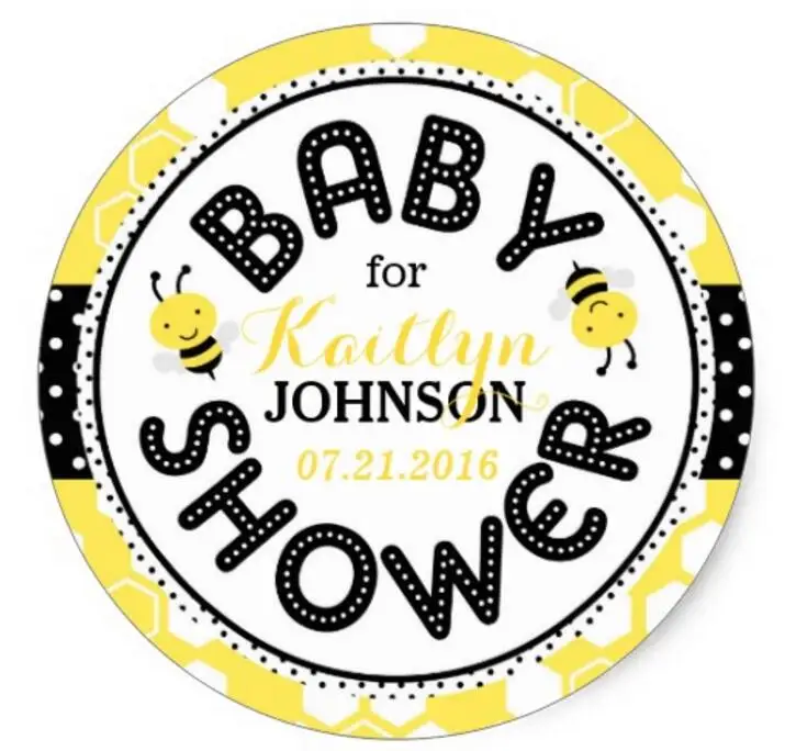 

1.5inch Bumble Bee Honeycomb Baby Shower Label Classic Round Sticker