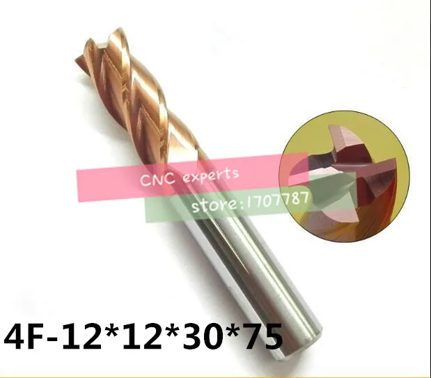 

4f-12,hrc60 Carbide End Mill Original Product Square Flatted 4 Flute Coating Factory Sale Cnc Machine Milling Cutter