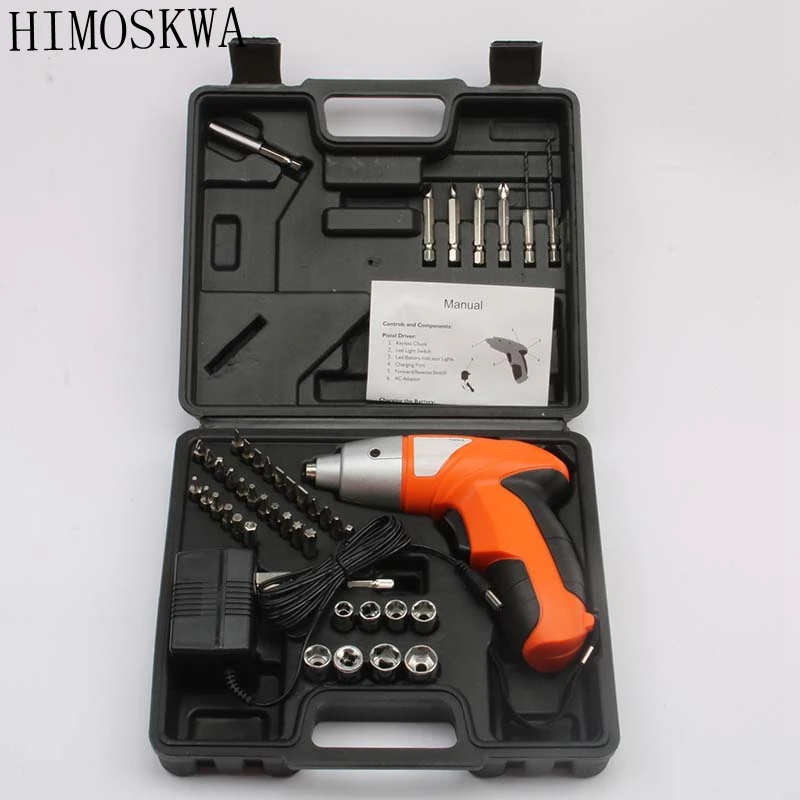 

Электрическая отвертка HIMOSKWA 4,8 В, многофункциональная аккумуляторная электрическая дрель с литиевым аккумулятором