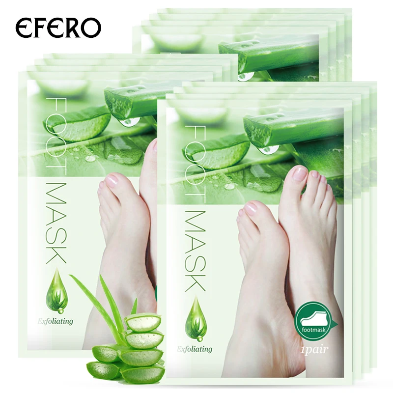 

EFERO 2 пары = 4 шт. маска для ног для удаления омертвевшей кожи эссенция алоэ отшелушивающая маска для ног крем-маска для ухода за ногами носки д...