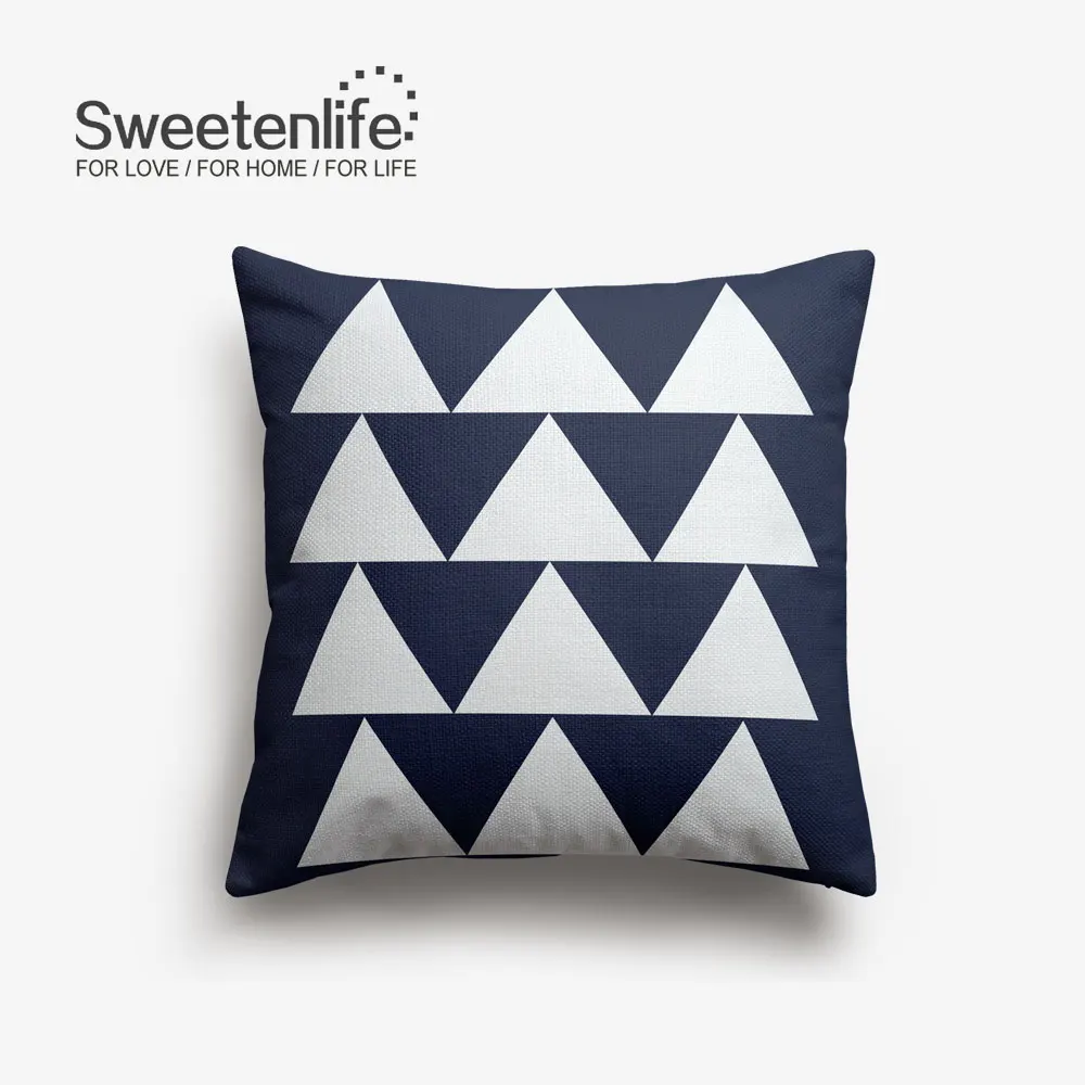 SL0421 Sweetenlife 45x45 см наволочка для подушки креативные геометрические декоративные подушки высокое качество белая льняная ткань Подушка для стула - Цвет: SL0421