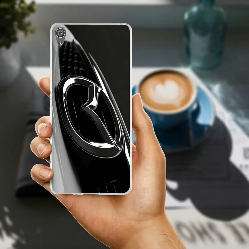 Модные режим залить Mazda Логотип Ясно Чехлы ТПУ телефон для sony Xperia M2 M4 M5 E3 E5 T3 XA Z Z1 Z2