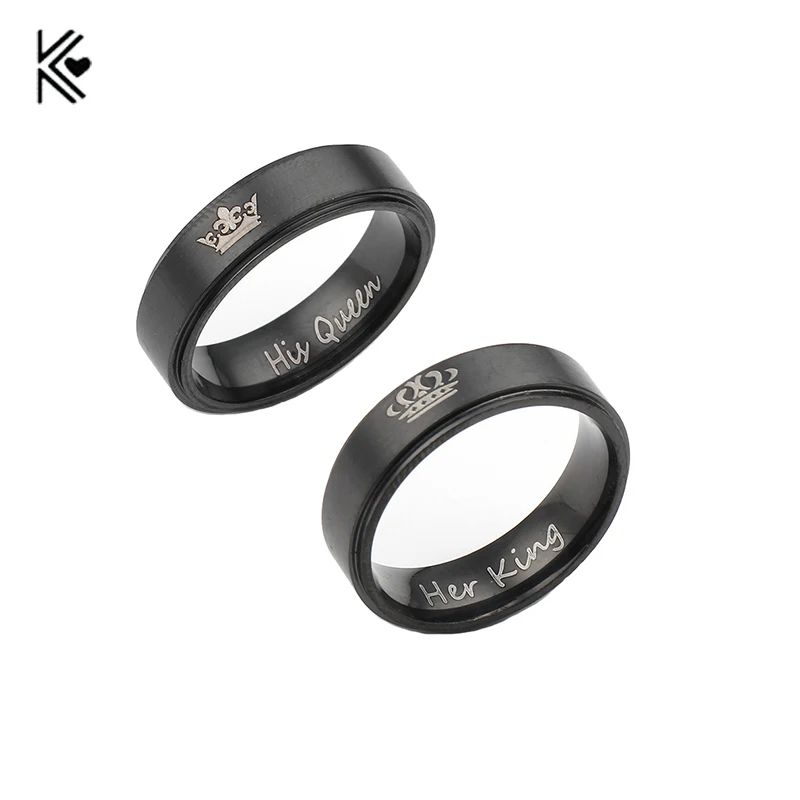 Новое модное кольцо с короной его королевы и ее короля обручальные кольца
