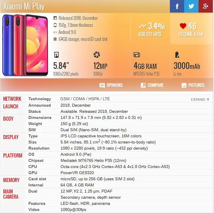 ЖК дисплей с дигитайзером в сборе для Xiaomi Mi Play сменный сенсорный экран 5 84 дюйма