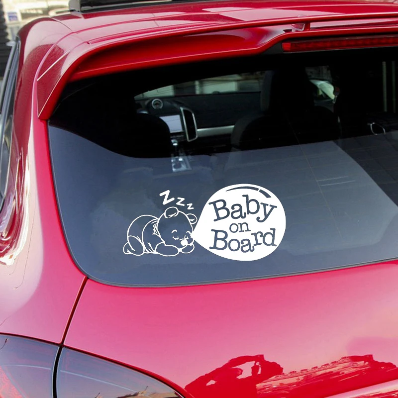 17.8*8.4cm &quotBaby On Board&quot Cute Cartoon Car Sticker Tail Warning Logo Decals Interesting Fashion | Автомобили и мотоциклы