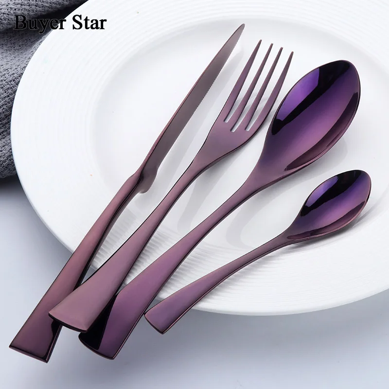 Buyer Star 16-Piece 18/10 SUS304 Stainless Steel Flatware Set Mirror Polished Cutlery include Forks Spoons Knives Service for 4 |